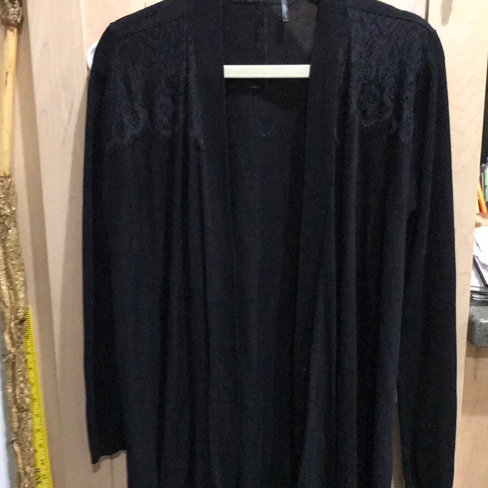 Large Black Daisy Fuentes Cardigan